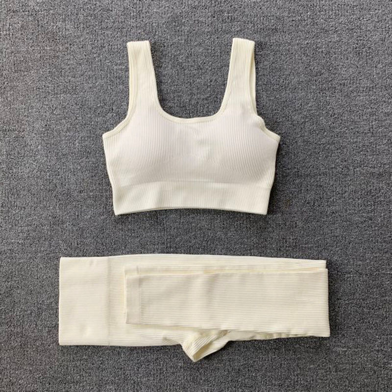Thumbnail: Seamless Yoga Set for Women – Push Up Bra & High Waist Leggings
