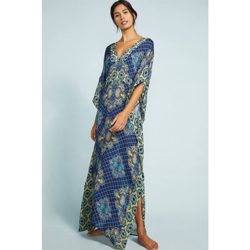 Floral Boho Maxi Dress with Loose Fit for Women Perfect for Summer Beachwear