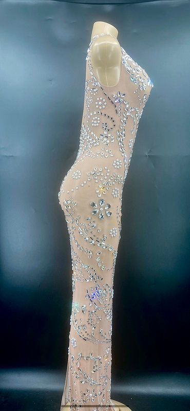 Thumbnail: Summer Plus Size Sparkly Crystal Maxi Evening Party Dress Elegant