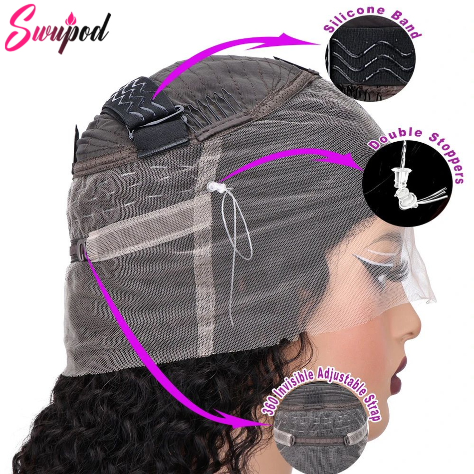 Thumbnail: 250 Density Kinky Curly 360 HD Lace Wig with Invisi Strap – Brazilian Hair