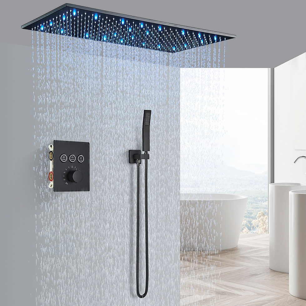 Ceiling Mounted Rainfall LED Shower Head System