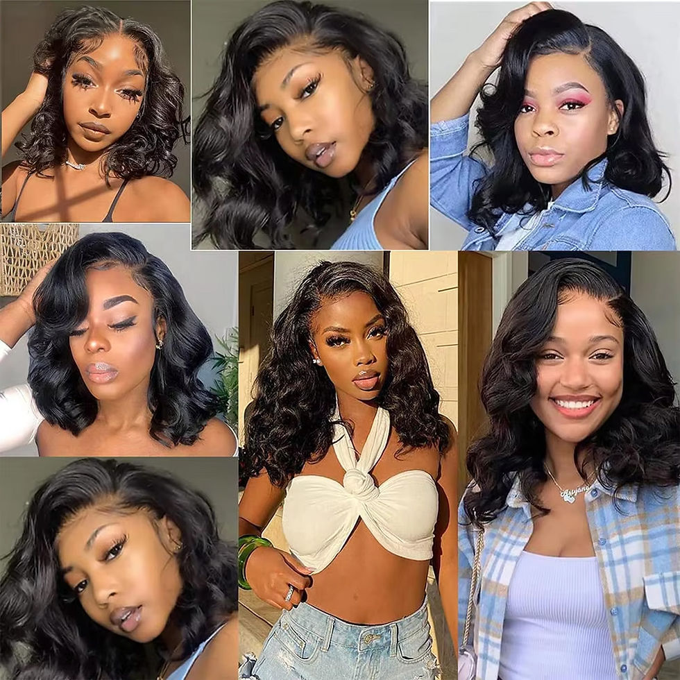 Thumbnail: Body Wave Bob Wig 13x4 Glueless Lace Front – Brazilian Human Hair