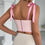 Thumbnail: Ribbon Strap Patchwork Crop Top – High Street Camisole for All Seasons