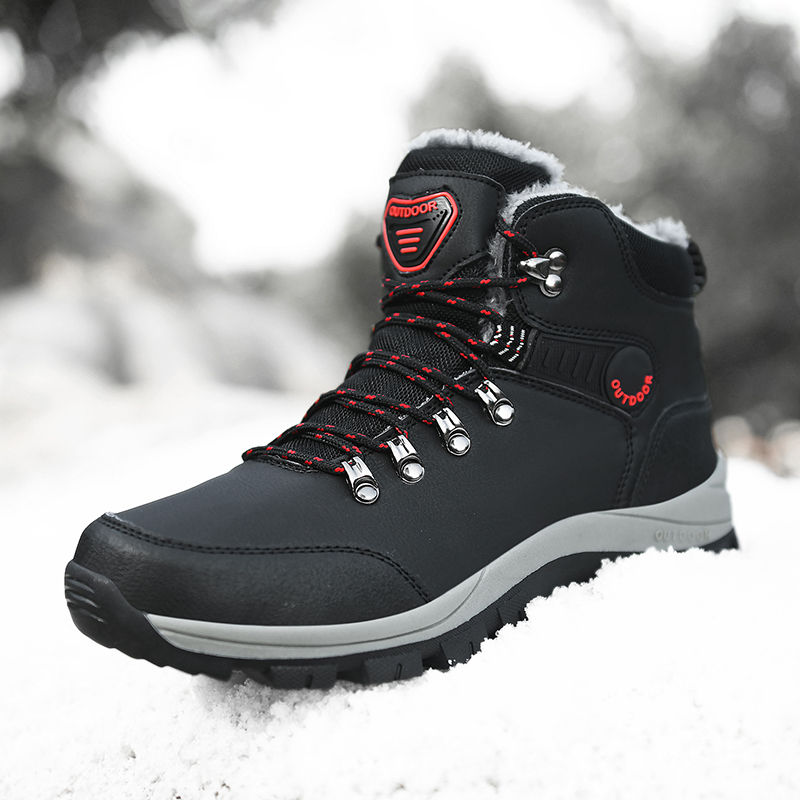 Thumbnail: Winter Men's Boots Large Size Plush Warm Snow Boots Outdoor Fashionable Combat B
