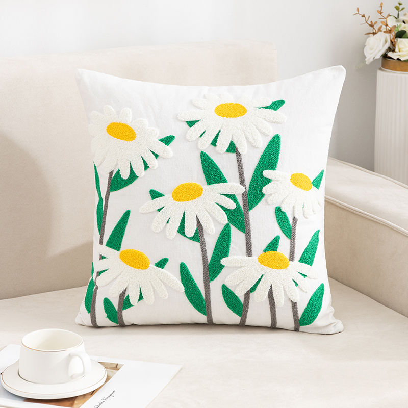 Thumbnail: Cotton Embroidered Pillow Cover – Office & Car Cushion