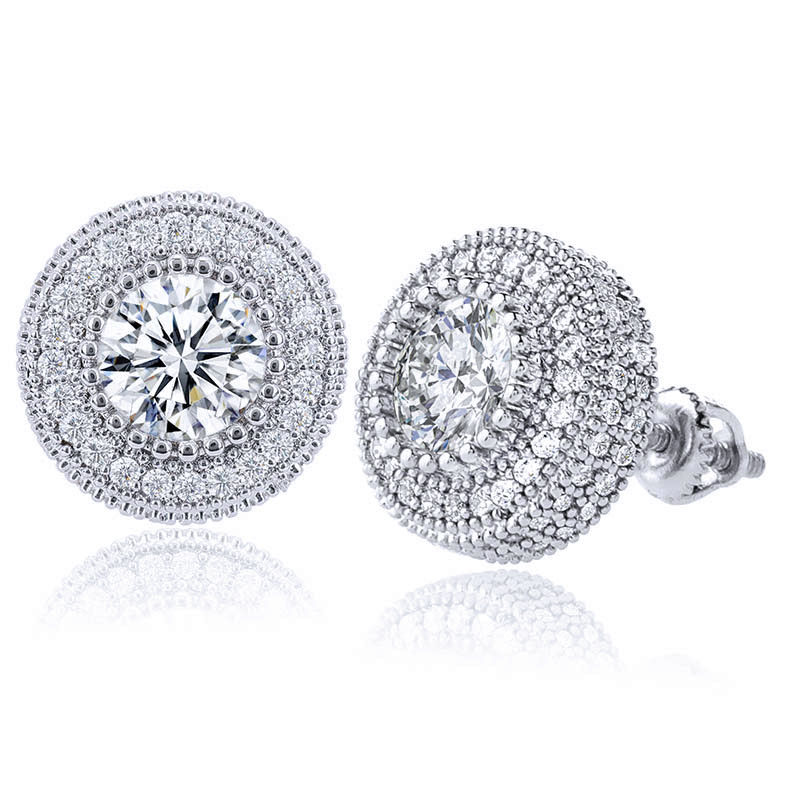 Moissanite Sterling Silver Earrings for Women