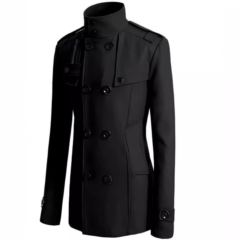 Thumbnail: Men's Slim Fit Wool Trench Coat for Autumn and Winter