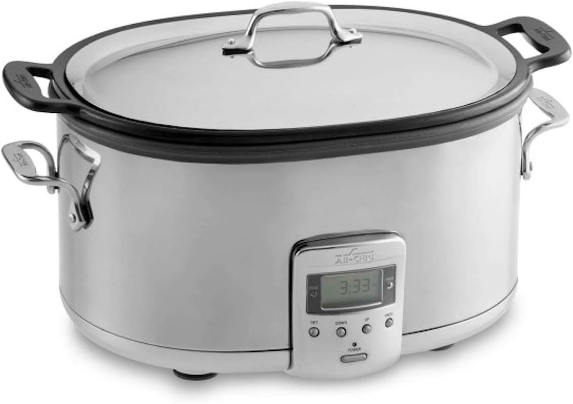 7-Quart Stainless Steel Electric Slow Cooker – Programmable with LCD Timer