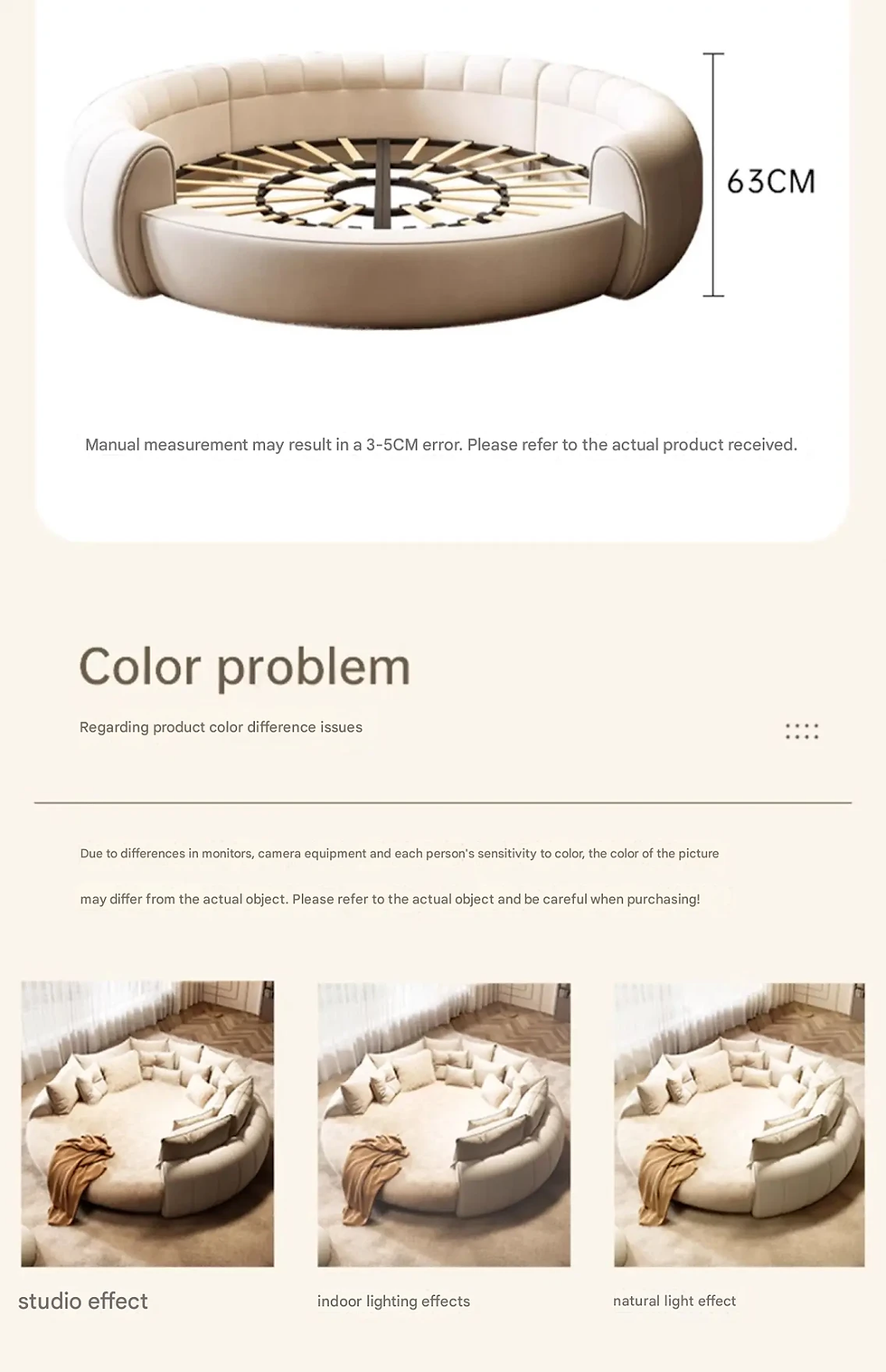 Thumbnail: European Princess Round Queen Bed with Upholstered Headboard – Luxury Design