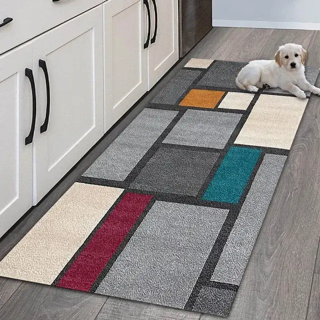 Thumbnail: Geometric Floor Mat – Non-Slip Kitchen & Living Room Carpet