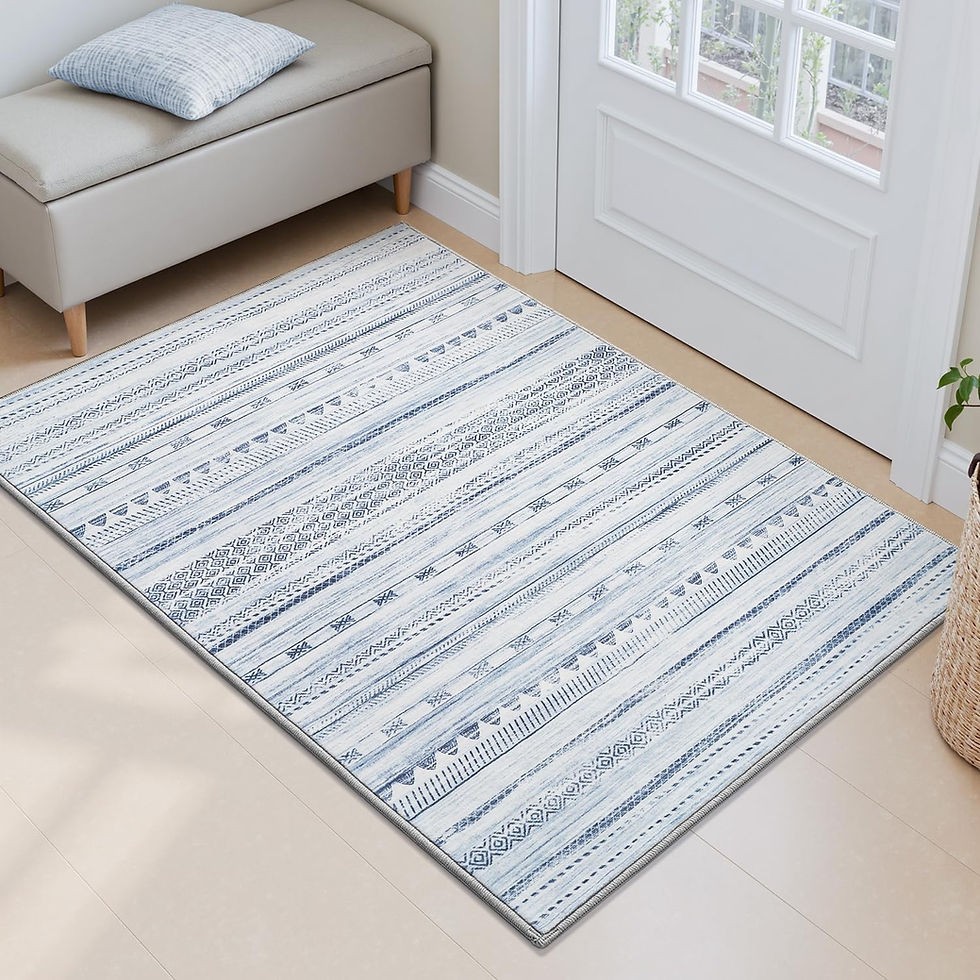Thumbnail: 8x10 Distressed Area Rug – Machine Washable Indoor Carpet for Living Room