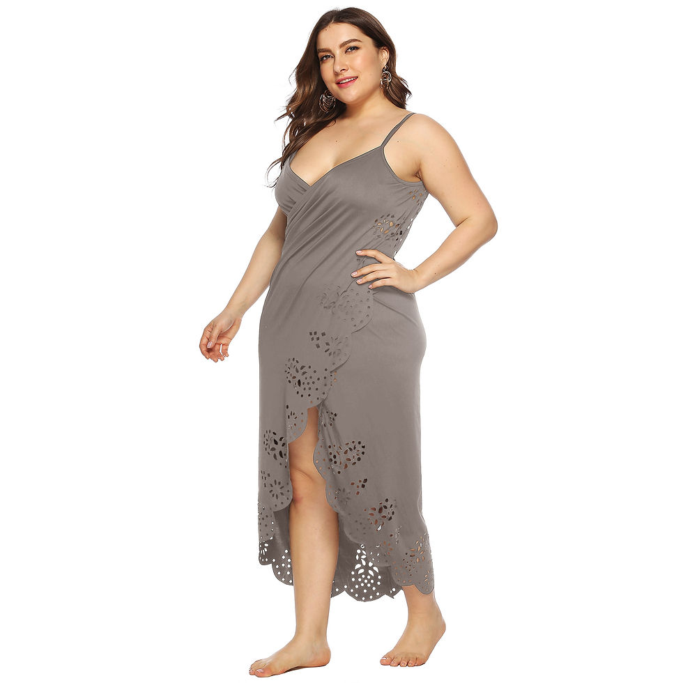 Thumbnail: Plus Size Spaghetti Strap Backless Beach Cover Up Dress
