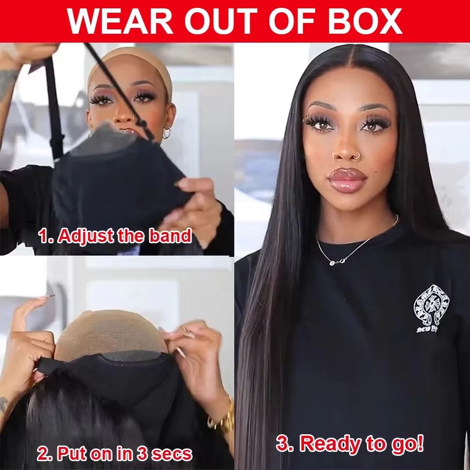 Thumbnail: 30” Straight Lace Wig, Pre-plucked – Transparent Swiss Lace, 5x5/4x4 Glueless