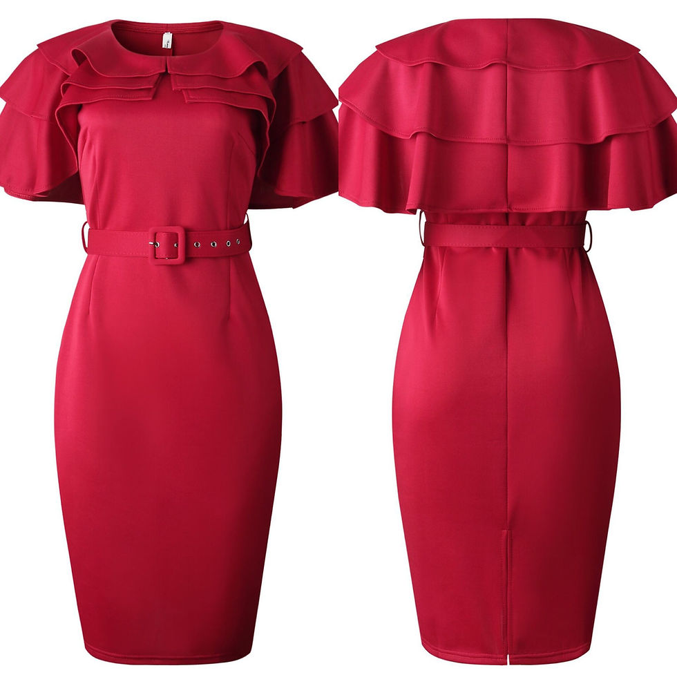 Thumbnail: Elegant Day Life and Office Business Ruffled Collar Casual Dress