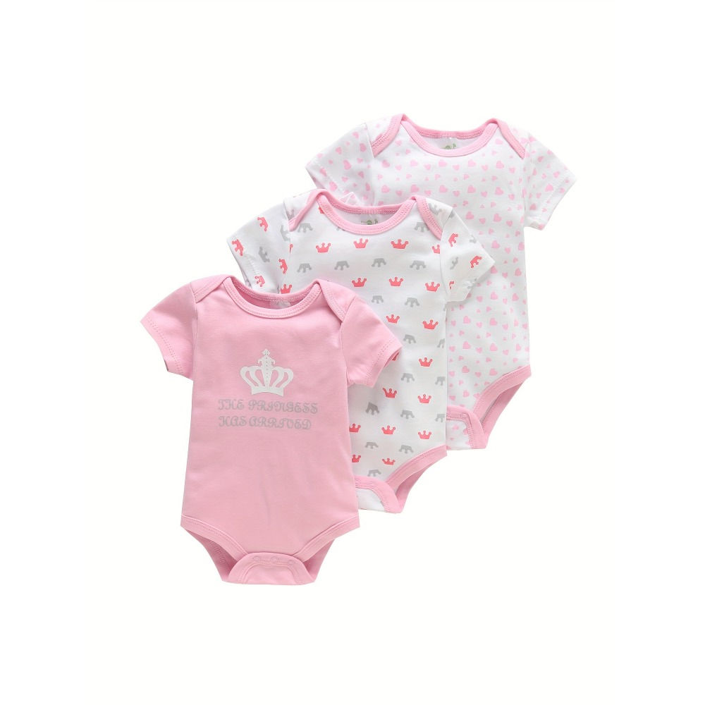 3PCS Cute Graphic Baby Clothes – Boys & Girls Short Sleeve Set