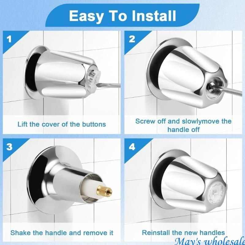 Thumbnail: 3 Pack Shower Faucet Handle Knobs Replacement for Bathroom Tub Fixtures