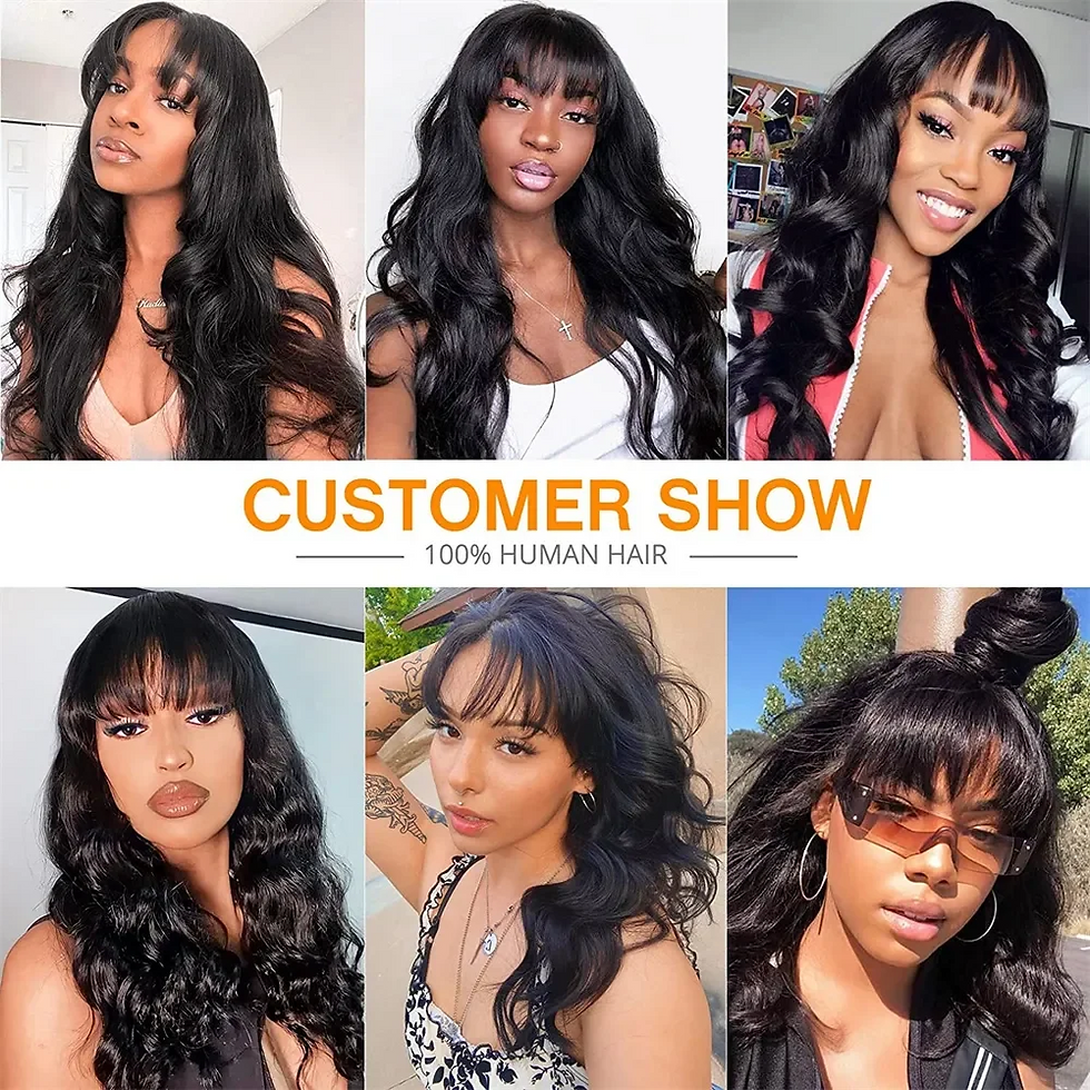 Thumbnail: 26” Fringe Body Wave Wig – 180% Density, Brazilian Human Hair