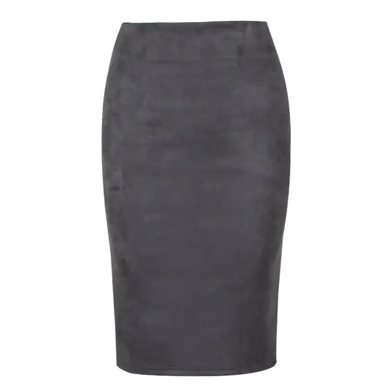 Thumbnail: Suede Bodycon Midi Pencil Skirt High Waist Workwear Autumn Winter Fashion