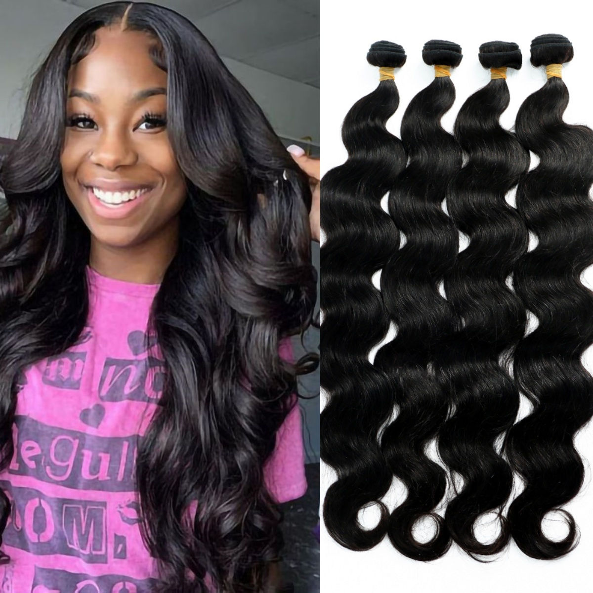 Brazilian Body Wave Hair Bundles 12A Grade 30–34 Inch Virgin Extensions