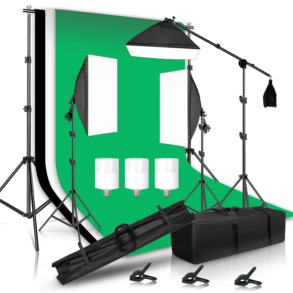 Thumbnail: Photography Softbox Lighting Kit – 3pcs LED Lights with 2.6×3M Backdrop Frame