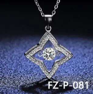 Thumbnail: S925 VVS Moissanite & CZ Pendant Necklace for Women