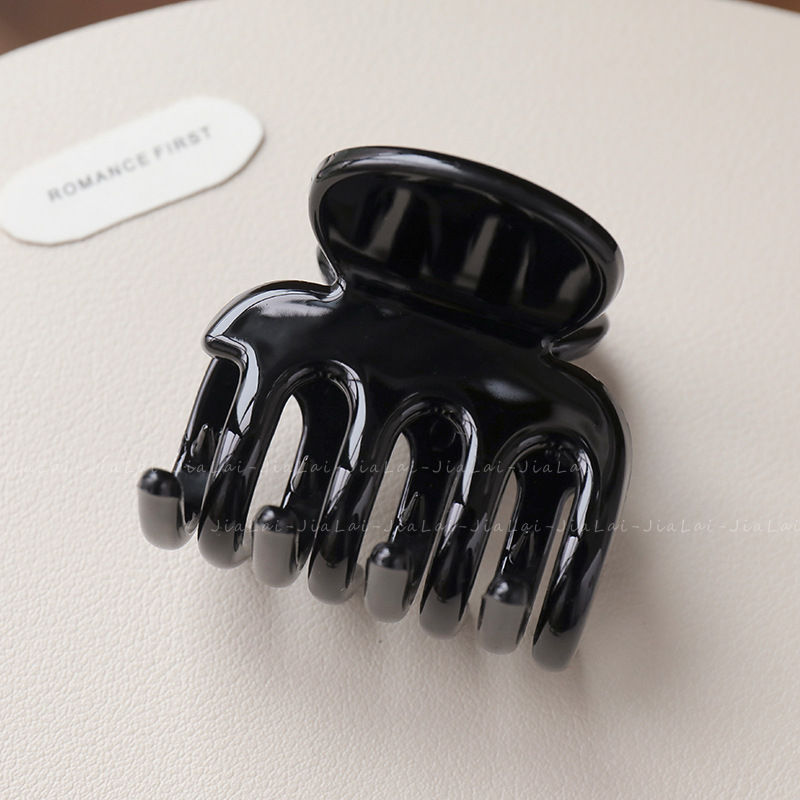 Thumbnail: Small Medium Plastic Hair Claw Clips for Women Girls Ponytail Holders