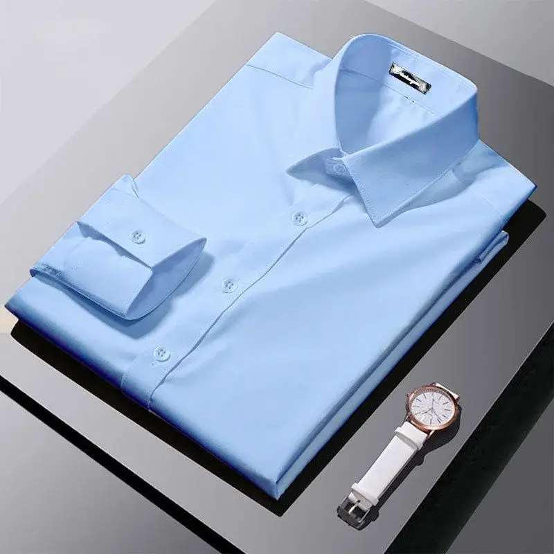 Thumbnail: Red Slim Fit Long Sleeve Men’s Shirt – Stand Collar