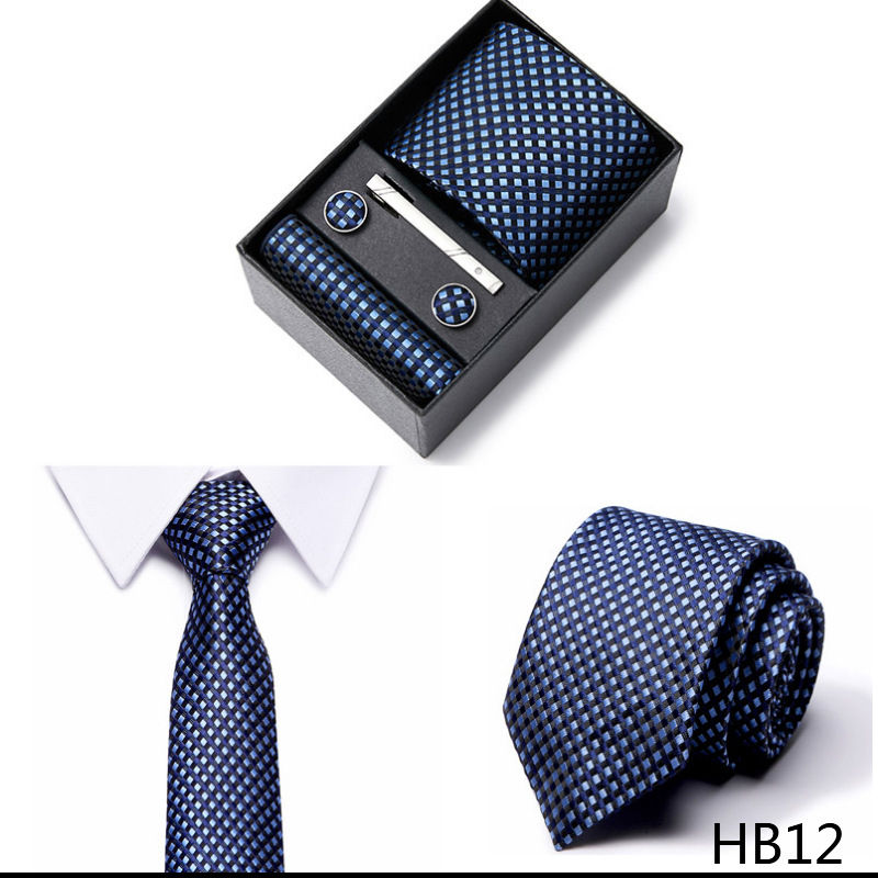 Thumbnail: Men’s 7.5cm Handmade Silk Necktie Gift Set Wedding Box
