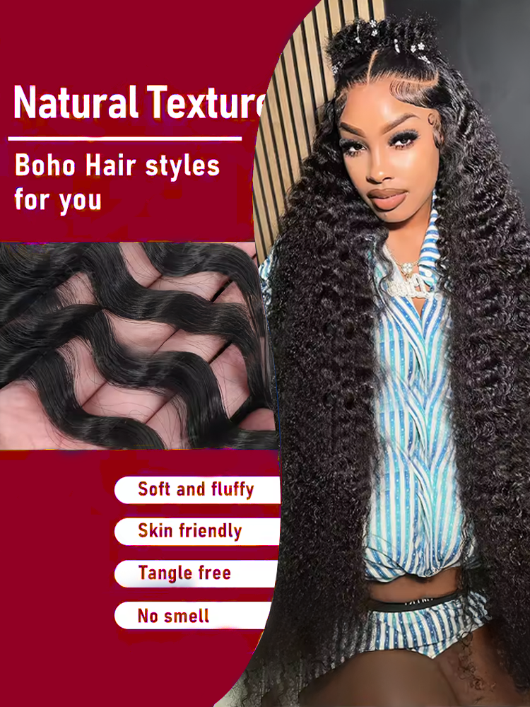 Thumbnail: Sophianna Deep Wave Brazilian Remy Hair Bundles 30–34 Inch