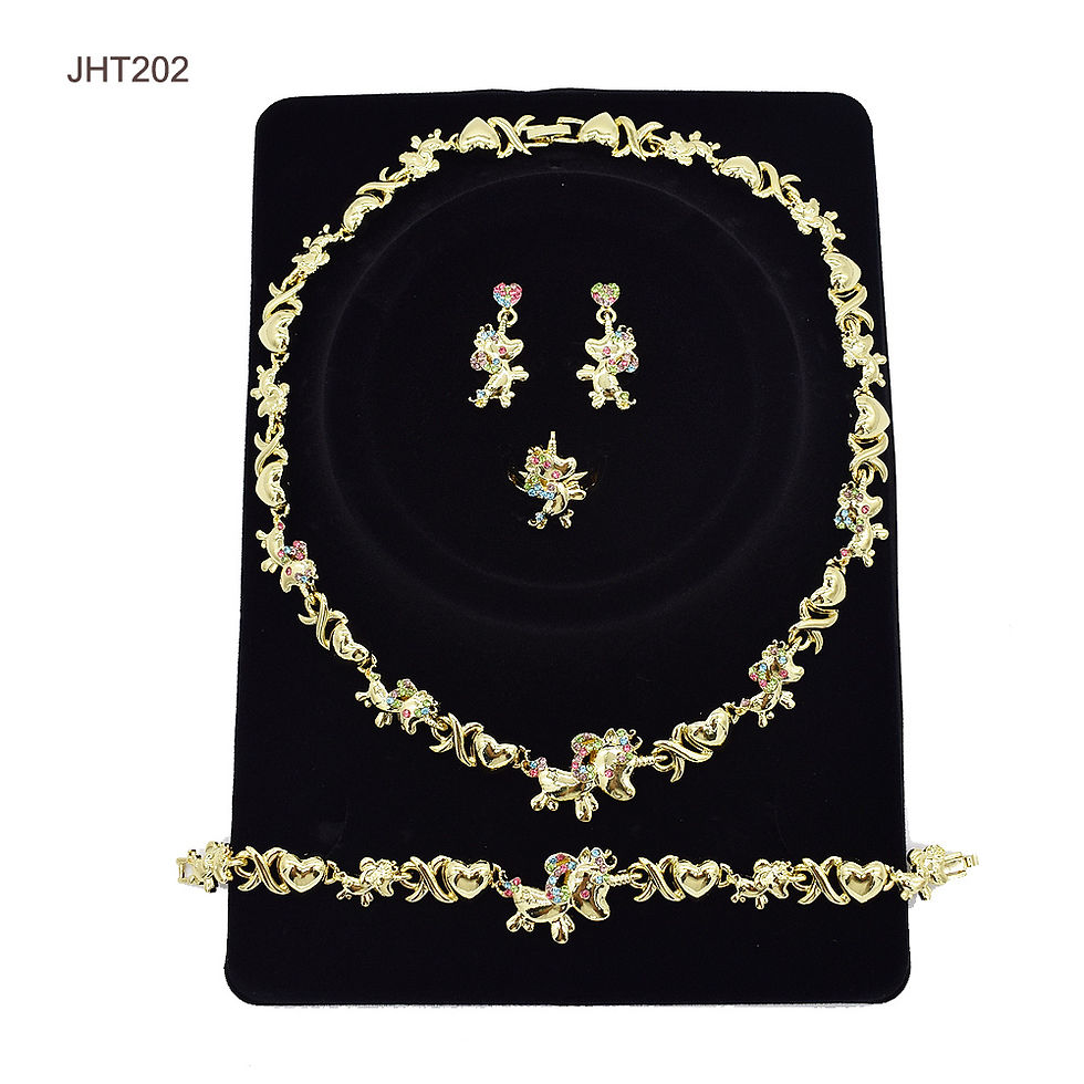 Thumbnail: 18K Gold Rainbow Unicorn Jewelry Set for Kids