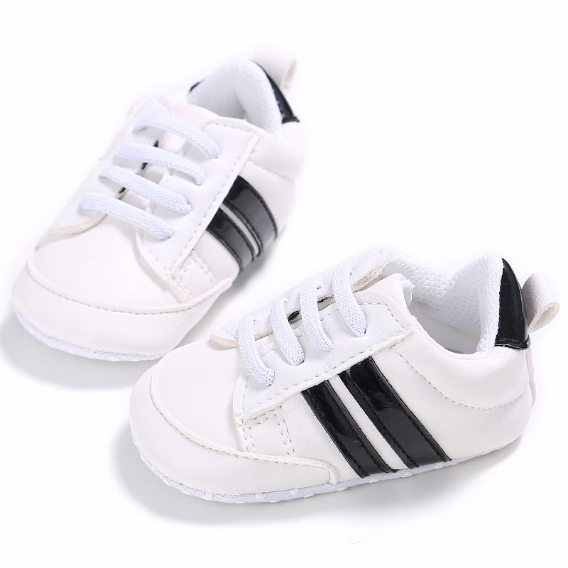 Thumbnail: Baby Girl Toddler Shoes Soft Sole Casual Cute Gold and White for 0 to 24 Months