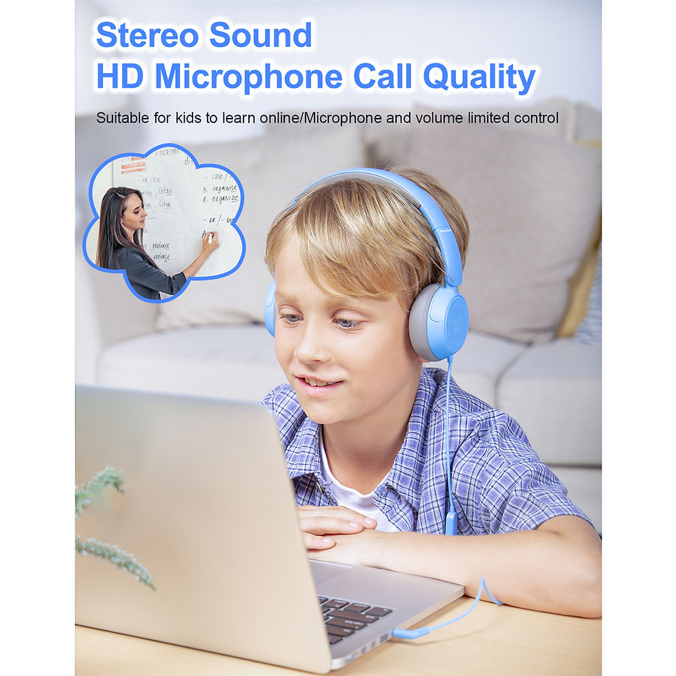 Thumbnail: Kids Headphones Wired 85dB Volume Limit Safe Listening