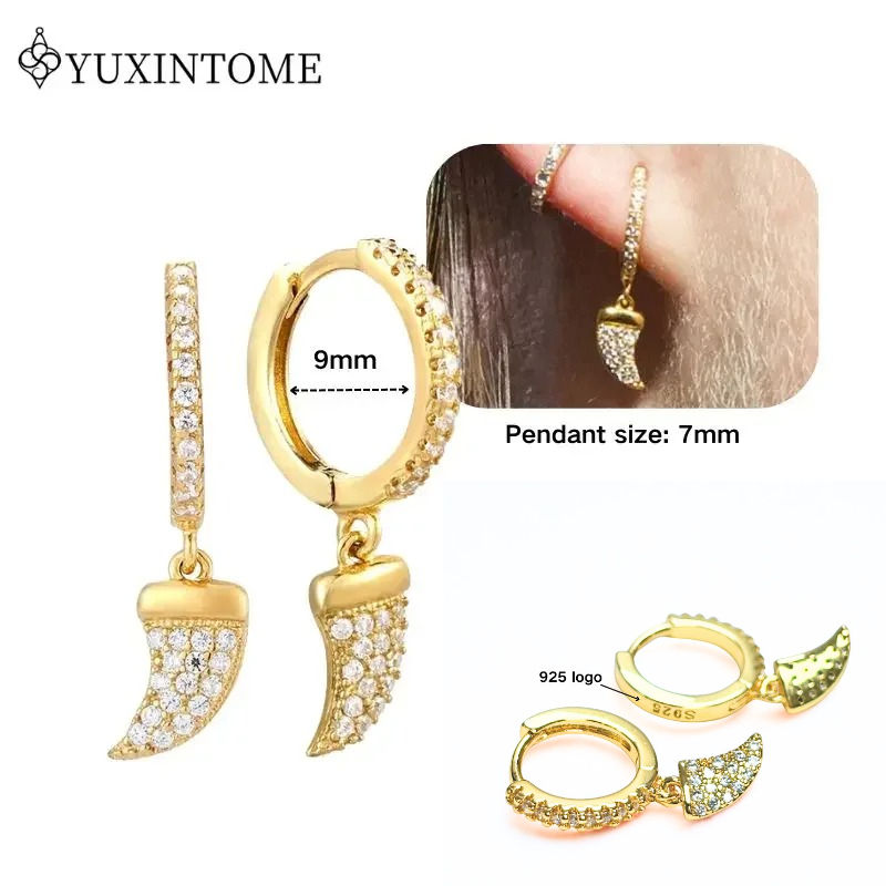 Thumbnail: Sterling Silver Water Drop Hoop Earrings for Women – Elegant Zircon Design