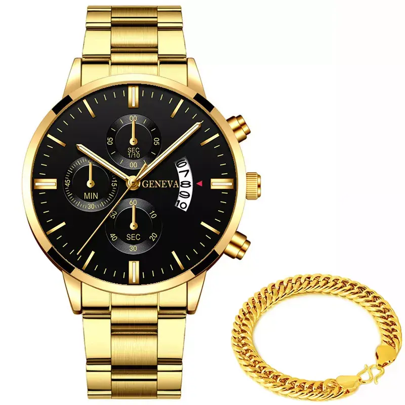 Thumbnail: Luxury Men's Stainless Steel Quartz Wrist Watch