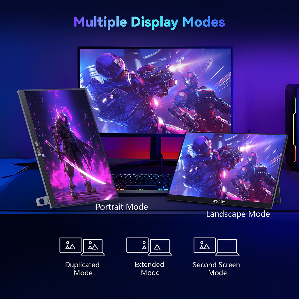 Thumbnail: 120Hz Gaming Travel External 16" Portable Monitor with Aluminum Stand