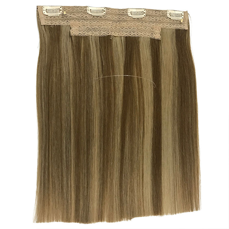 Thumbnail: Kuin Invisible Fish Line Hair Extensions – Straight Remy Human Hair, 12”-26”