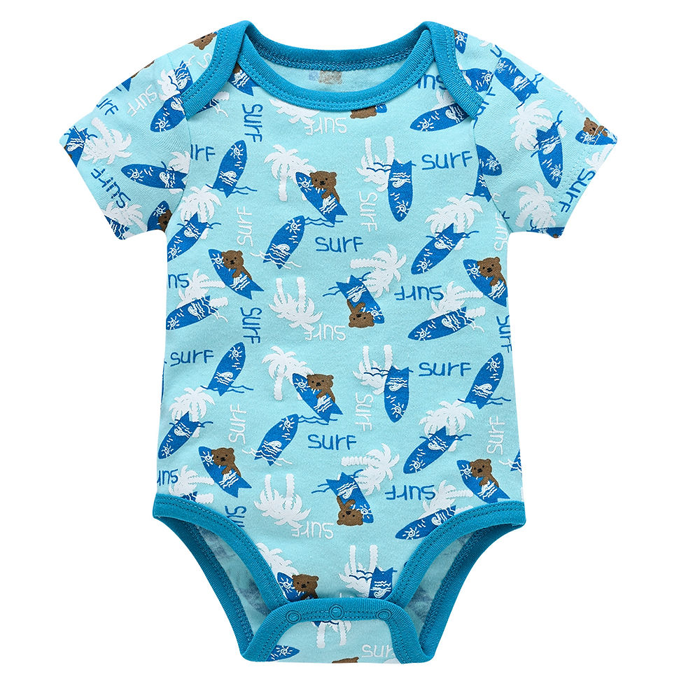 Thumbnail: 3–5pcs Baby Boy Cotton Romper Set – Short Sleeve for All Seasons