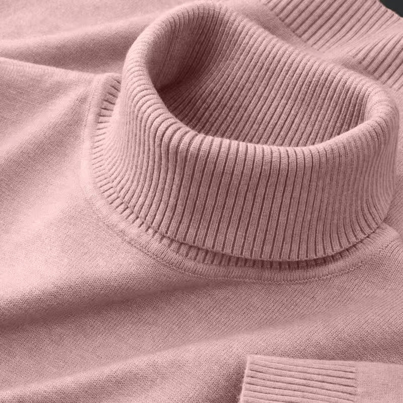 Thumbnail: Men’s Solid Color Turtleneck Pullover – Breathable Knit Sweater for Outdoors