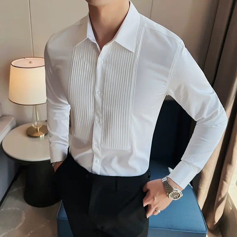 Thumbnail: Bridegroom Wedding Long Sleeves Shirt Men's Dress Shirt