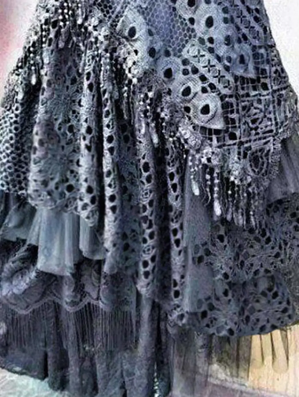 Thumbnail: Women Lace Asymmetrical High Waist Maxi Skirt Y2K Boho