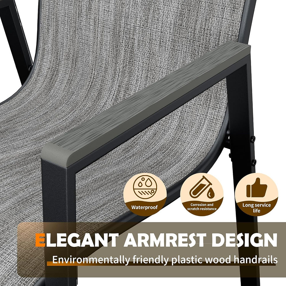 Thumbnail: Set of 4 Patio Dining Chairs – Stackable Outdoor Seating with Breathable Design