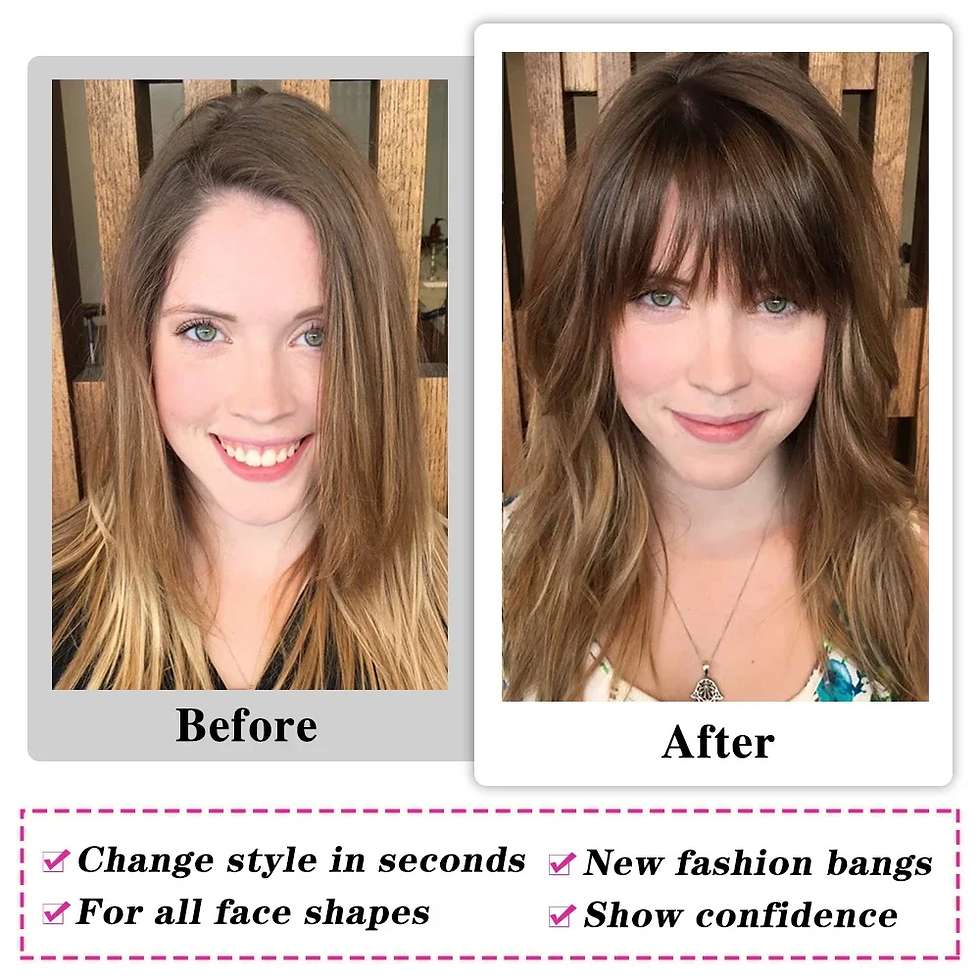 Thumbnail: HAIRCUBE Clip-On Human Hair Bangs – Natural Black, Blunt Cut Wispy Fringe