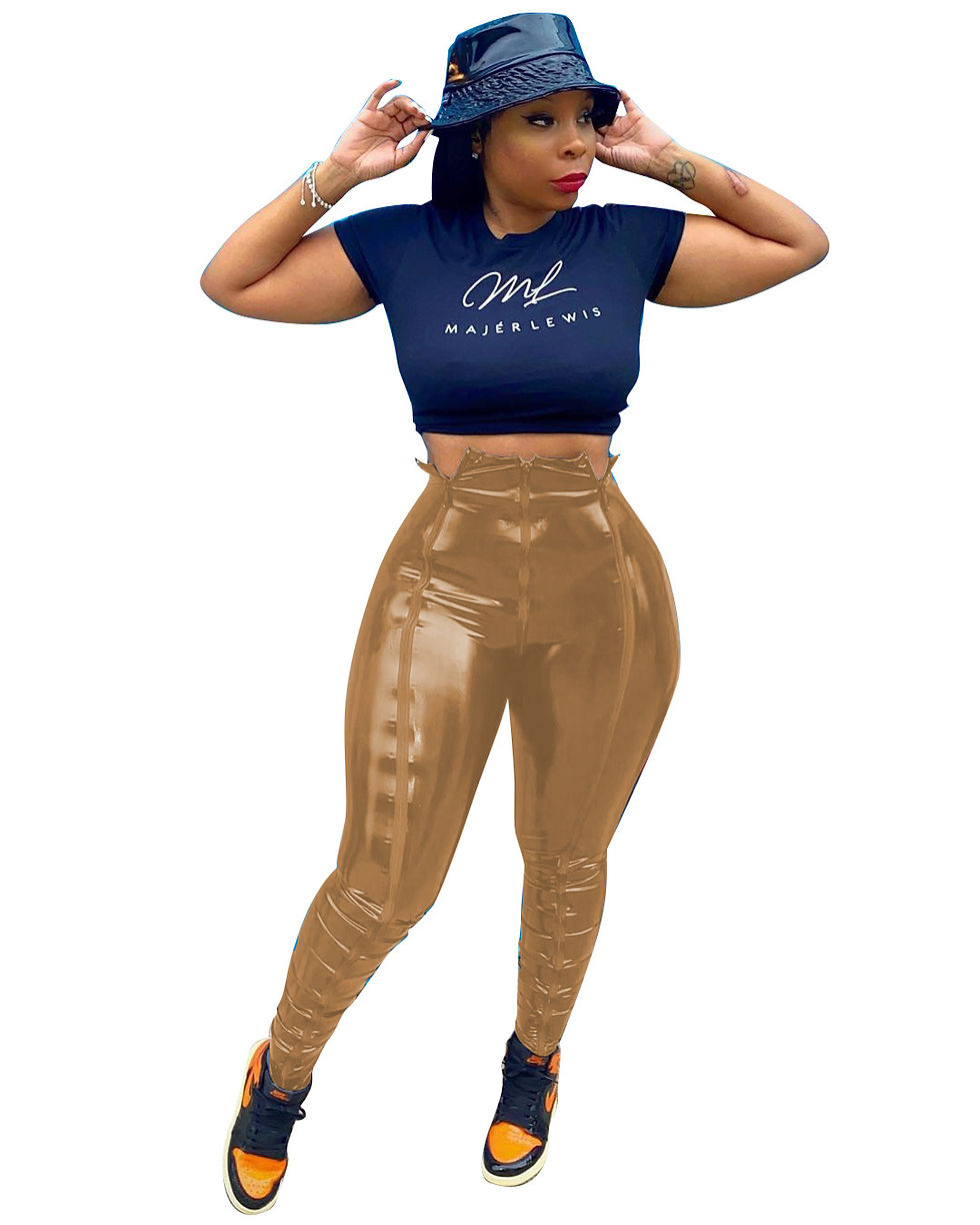Thumbnail: Faux Leather High Waist Skinny Pants Sexy Fashion Trousers Women Streetwear