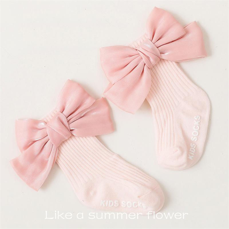 Korean Baby Loose Socks – White Bottom Soft Cotton Blend Socks (0–12M)