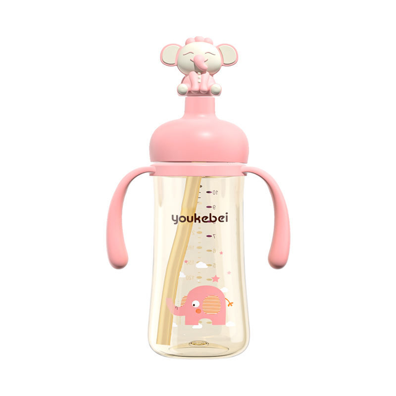 Thumbnail: Baby Feeding Bottle – 300ML PPSU Wide Diameter, BPA-Free with Cartoon Design