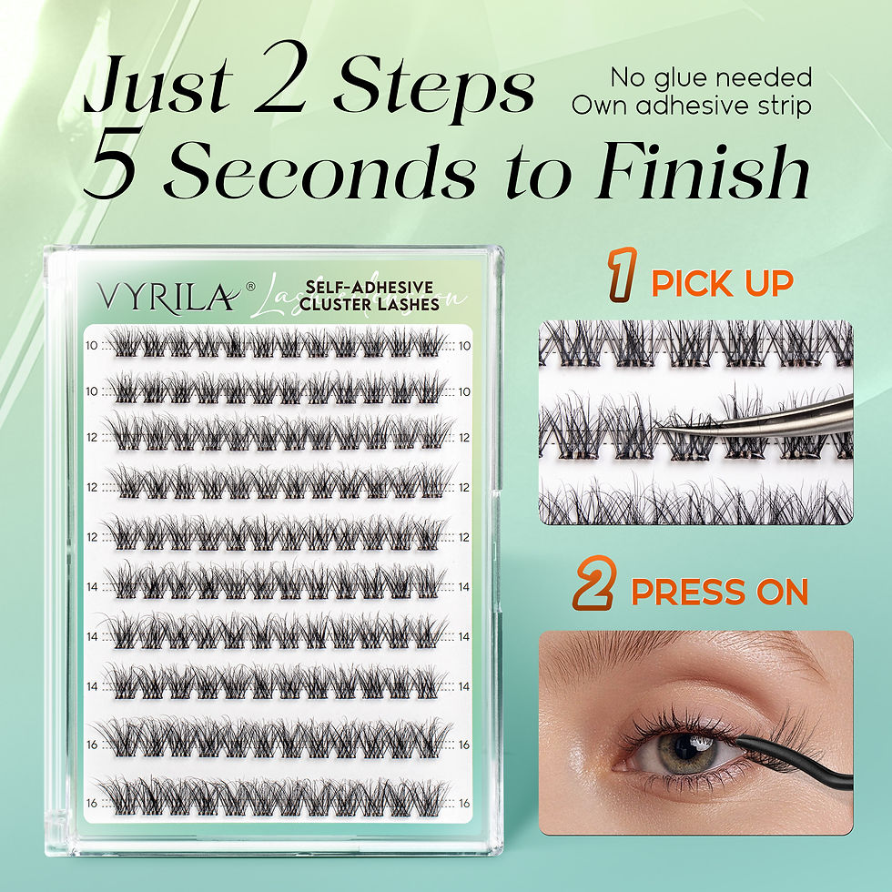 Thumbnail: Self-Adhesive Eyelashes 10‑16mm Pre-Glued Cluster Lashes