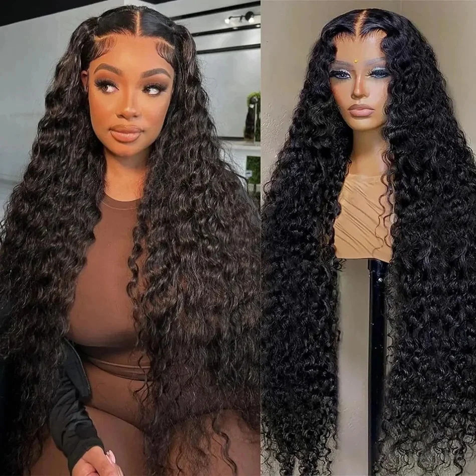 Thumbnail: Deep Wave Wig 40–42 Inch 13x6 HD Lace Front 250% Density Brazilian Hair