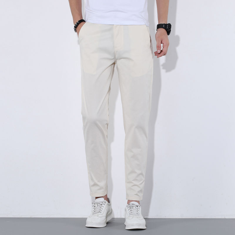 Thumbnail: Men's Cotton Summer Pants – Lightweight Casual Straight Trousers