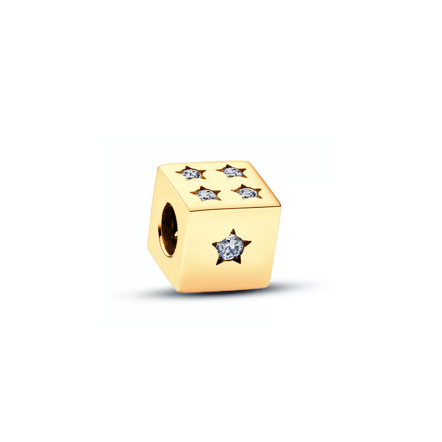 Thumbnail: Sparkling Gold Plated Charm Beads for Silver Bracelet Elegant Jewelry Accessory