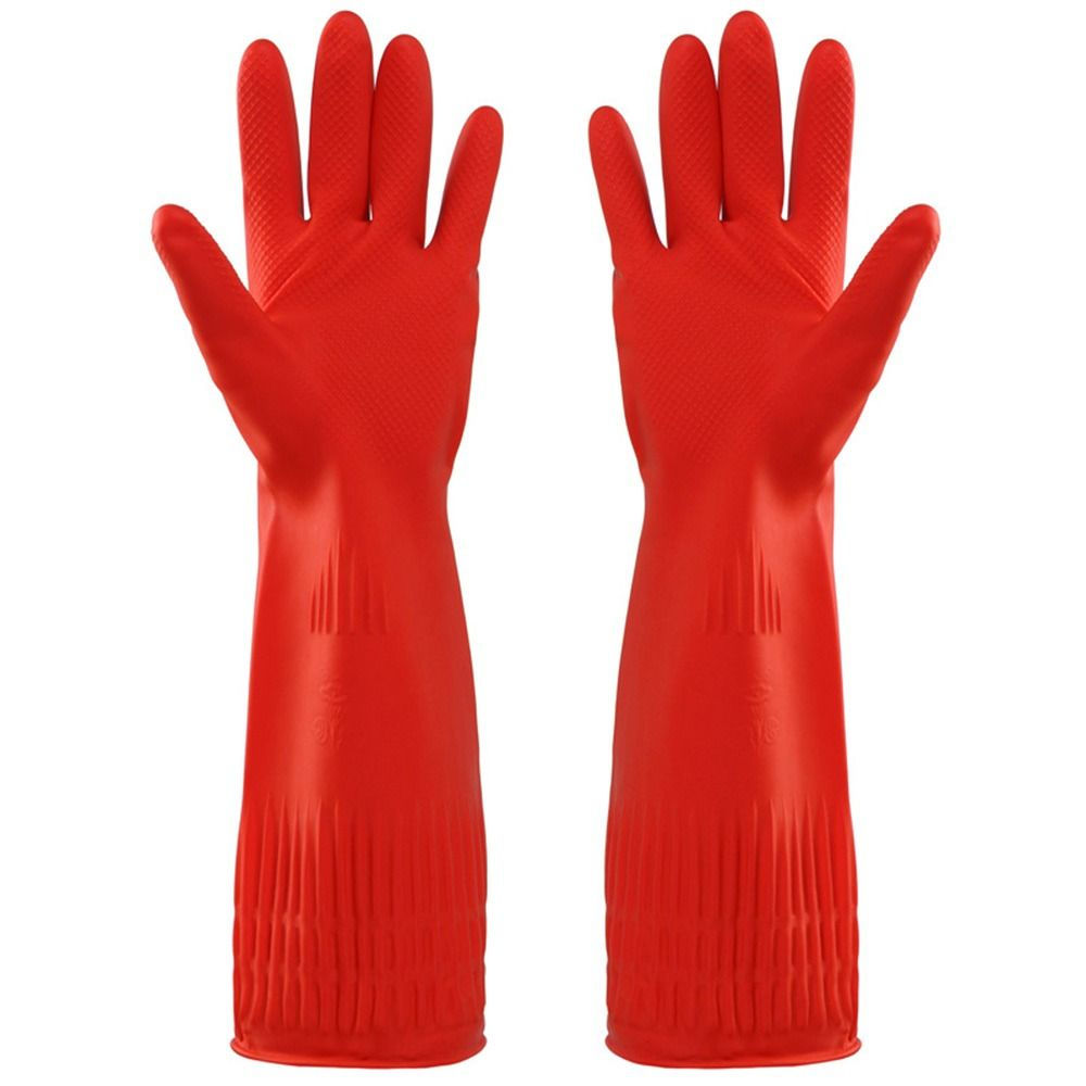 Heavy-Duty Rubber Gloves – Extra-Long Cuffs for Car Washing & Household Cleaning